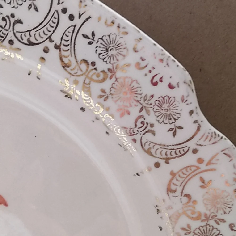 Floral Red Poppy Dinner Plates - Classic White Ceramic Set
